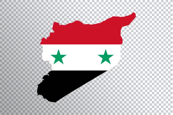 Syrien Flagge Auf Landkarte Transparenter Hintergrund Clipping Path — Stockfoto