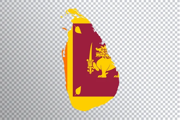 Vlajka Srí Lanky Mapě Průhledné Pozadí Střihací Cesta — Stock fotografie