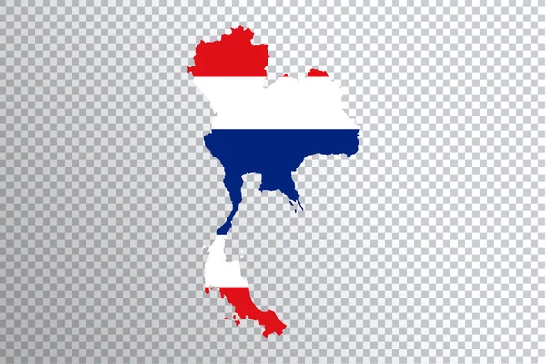 Thailand Flag Map Transparent Background Clipping Path — Stock Photo, Image