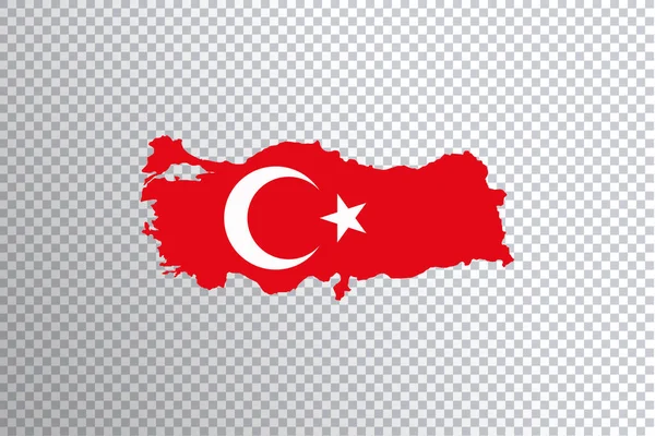 Turkey Flag Map Transparent Background Clipping Path — Stock Photo, Image