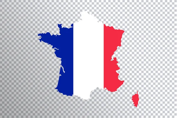 France Flag Map Transparent Background Clipping Path — Stock Photo, Image