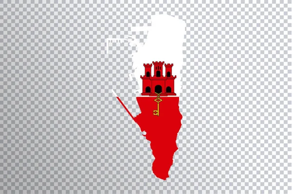 Gibraltarská Vlajka Mapě Průhledné Pozadí Střihací Cesta — Stock fotografie