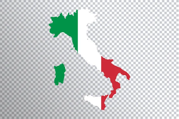 イタリアの旗地図 透明背景 クリッピングパス — ストック写真