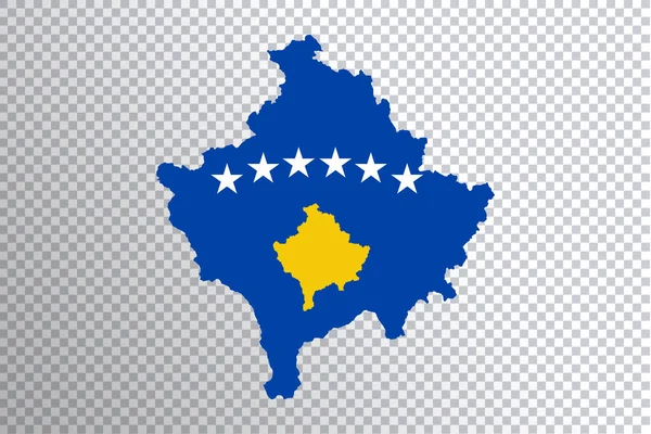 Bandiera Kosovo Sulla Mappa Sfondo Trasparente Percorso Ritaglio — Foto Stock