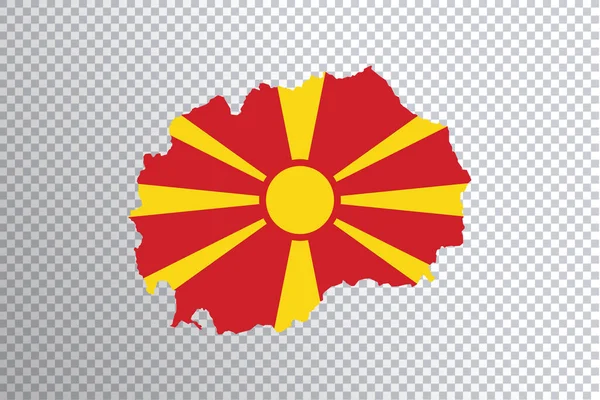 Флаг Северной Македонии Карте Прозрачный Фон Траектория Отсечения — стоковое фото