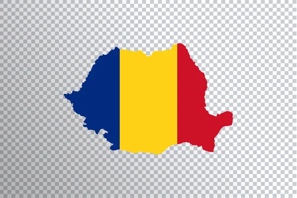 Σημαία Ρουμανίας Στο Χάρτη Διαφανές Φόντο Ψαλιδίζοντας Διαδρομή — Φωτογραφία Αρχείου