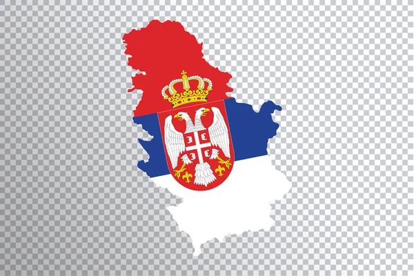 Sırbistan Haritada Bayrak Şeffaf Arkaplan Kırpma Yolu — Stok fotoğraf