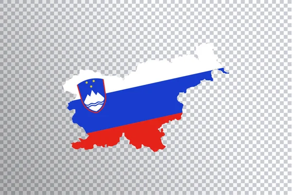 Slovenien Flagga Kartan Transparent Bakgrund Klippbana — Stockfoto