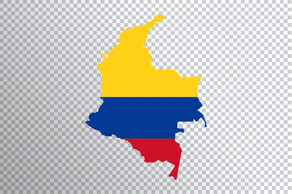 Drapeau Colombie Sur Carte Fond Transparent Sentier Coupe — Photo