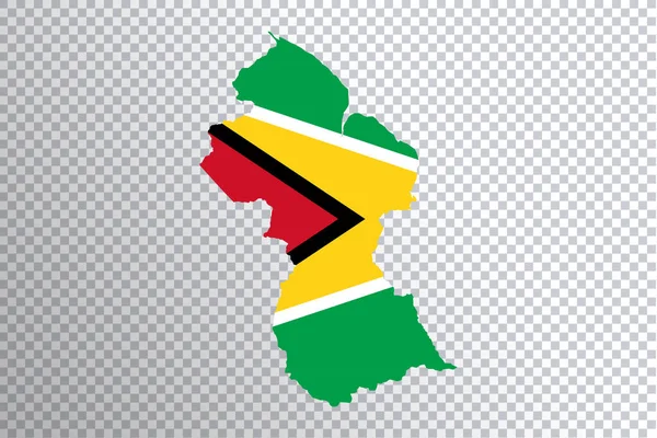 Guyana Flagge Auf Der Karte Transparenter Hintergrund Clipping Path — Stockfoto