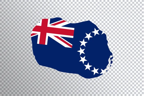 Bandera Las Islas Cook Mapa Fondo Transparente Ruta Recorte —  Fotos de Stock