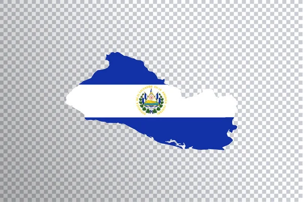 Salvador Flagga Kartan Transparent Bakgrund Klippbana — Stockfoto