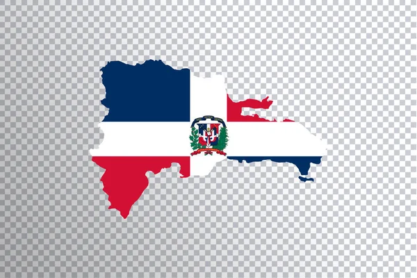 Bandiera Repubblica Dominicana Sulla Mappa Sfondo Trasparente Percorso Ritaglio — Foto Stock