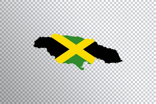 Jamaica Vlag Kaart Transparante Achtergrond Knippad — Stockfoto