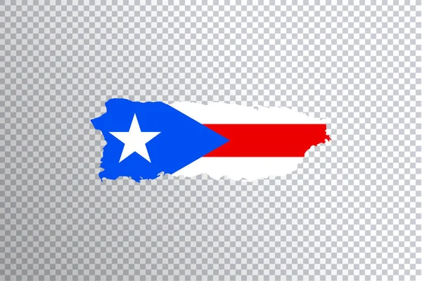 Drapeau Porto Rico Sur Carte Fond Transparent Sentier Coupure — Photo