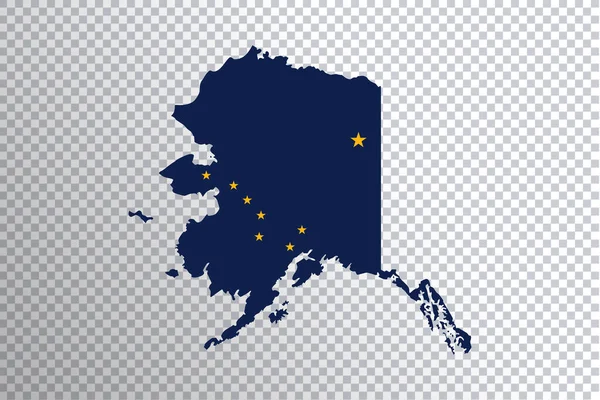 Aljaška Vlajka Mapě Průhledné Pozadí Střihací Cesta — Stock fotografie