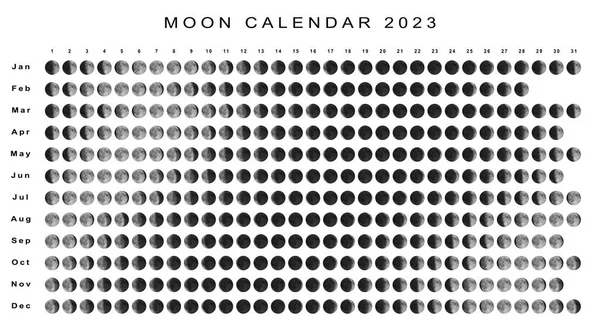 Календар Місяця 2023 Північна Півкуля Астрологічний Календар — стокове фото