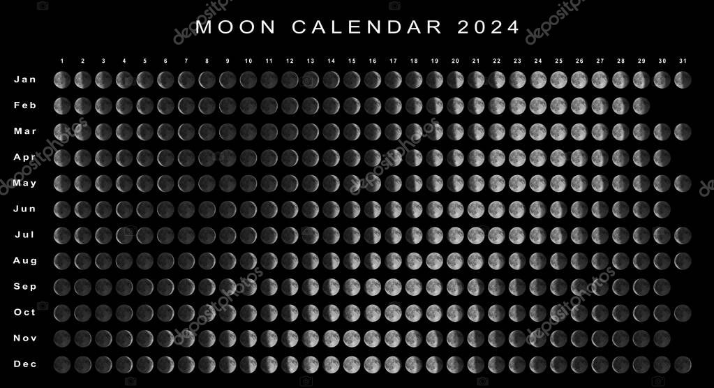 Calendario Lunare 2024 Emisfero Settentrionale Calendario Astrologico -  Foto Stock: Foto, Immagini © Allexxandar 614765108