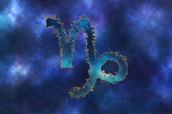 Αιγόκερως Ζώδιο Νύχτα Ουρανό Φόντο Ωροσκόπιο Σύμβολο — Φωτογραφία Αρχείου