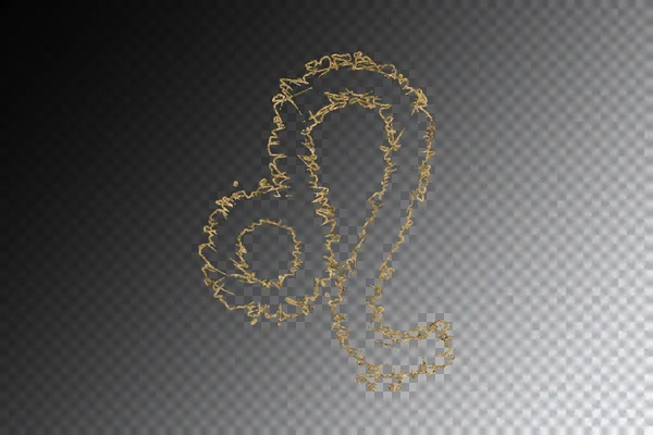 Leo Zodiákus Jel Arany Szimbólum Vágási Útvonal Horoszkóp Szimbólum — Stock Fotó