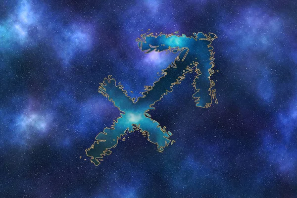 Sagittarius Zodiac Sign Night Sky Background Horoscope Symbol — 스톡 사진