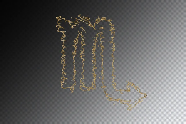 Skorpió Zodiákus Jel Arany Szimbólum Vágási Útvonal Horoszkóp Szimbólum — Stock Fotó