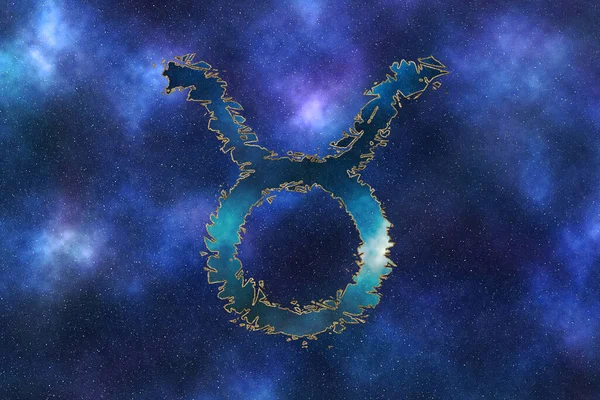 Stier Tierkreiszeichen Nachthimmel Hintergrund Horoskop Symbol — Stockfoto