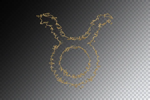 Taurus Zodiákus Jel Arany Szimbólum Vágási Útvonal Horoszkóp Szimbólum — Stock Fotó
