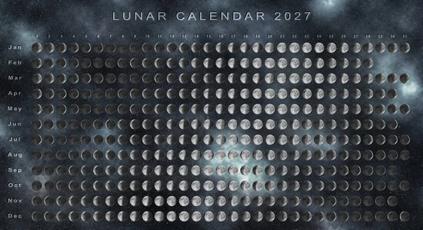 Holdnaptár 2027 Déli Félteke Asztrológiai Naptár — Stock Fotó