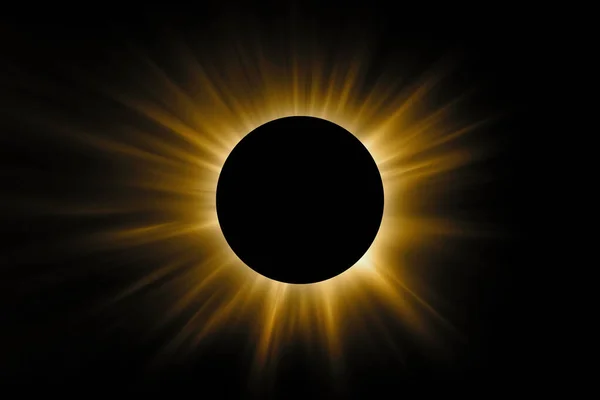Eclipse Solar Total Fenômeno Astronômico Quando Lua Passa Entre Planeta — Fotografia de Stock