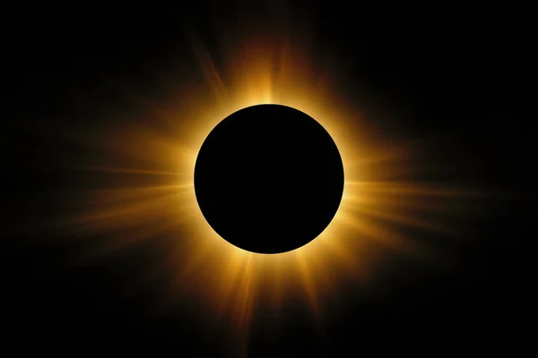 Toplam Güneş Tutulması Dünya Güneş Arasında Geçtiğinde Astronomik Bir Fenomen — Stok fotoğraf