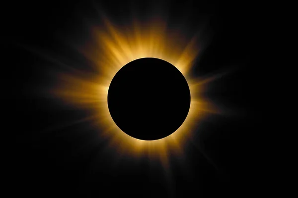 Całkowite Zaćmienie Słońca Zjawisko Astronomiczne Gdy Księżyc Przechodzi Między Planetą — Zdjęcie stockowe