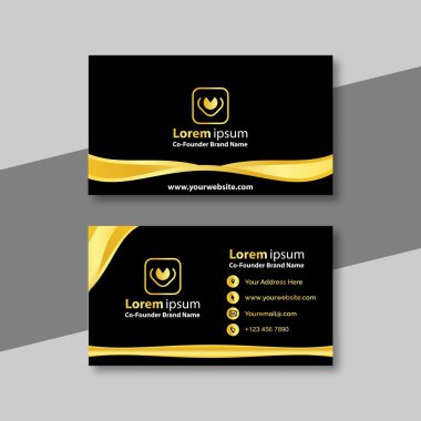 Lüks siyah ve altın kartvizit şablonu