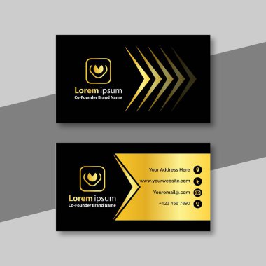 Lüks siyah ve altın kartvizit şablonu