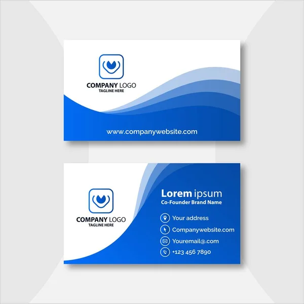 Elegant Blue White Business Card Template — ストックベクタ