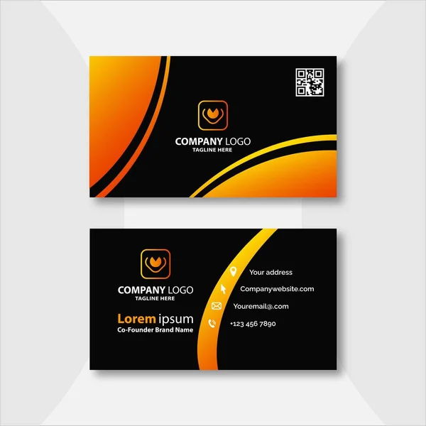 Yellow Professional Business Card Template — Wektor stockowy