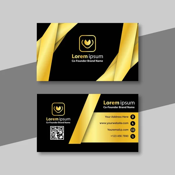 Luxury Dark Black Golden Business Card Template lizenzfreie Stockvektoren