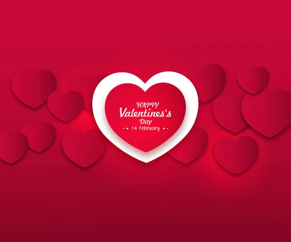 День Святого Валентина Фон Червоними Серцями — стоковий вектор