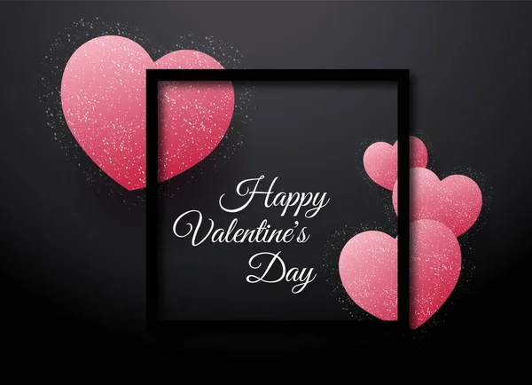 Открытки День Святого Валентина Розовое Сердце — стоковый вектор