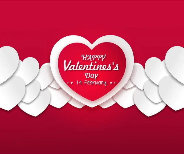 День Святого Валентина Фон Білими Серцями — стоковий вектор
