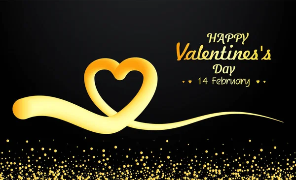 Valentines Day Greeting Card Modern Luxury Style Template — Stockvektor