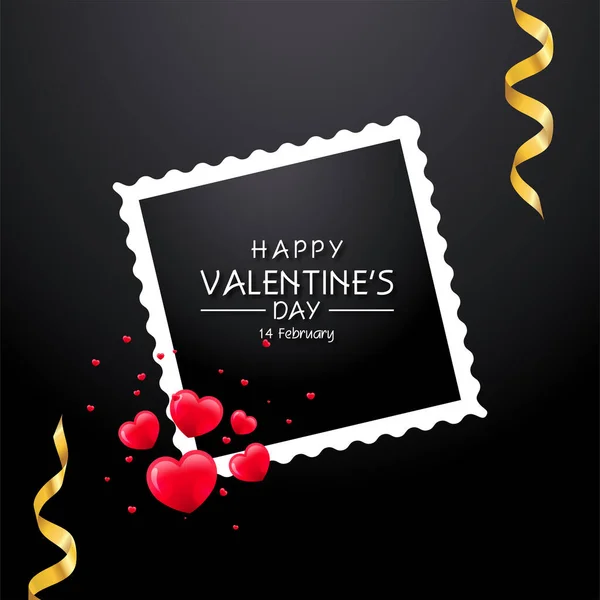 Valentines Day Greeting Card Modern Luxury Style Template — Stock Vector