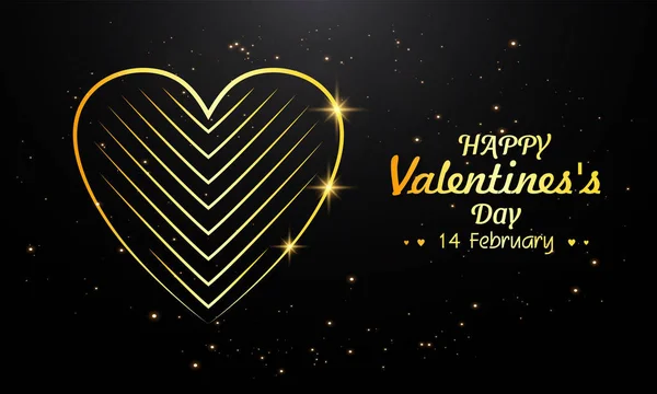 Valentines Day Greeting Card Modern Luxury Style Template — Vettoriale Stock