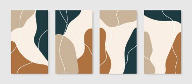 Instagram ve facebook hikayeleri için soyut yaratıcı evrensel kapak tasarımı şablonları