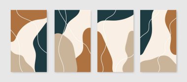 Instagram ve facebook hikayeleri için soyut yaratıcı evrensel kapak tasarımı şablonları