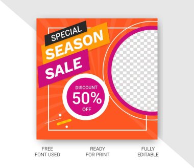 Dijital iş pazarlama sosyal medya gönderme şablonu