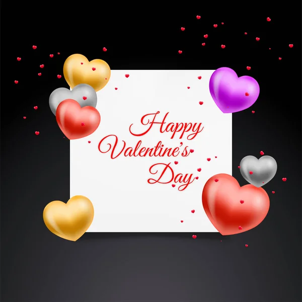Valentines Day Greeting Card Modern Luxury Style Template —  Vetores de Stock