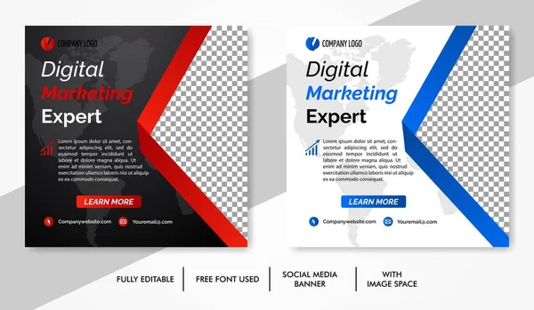 Dijital iş pazarlama sosyal medya gönderme şablonu