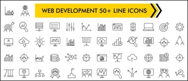 Set of weather icons in line style for web. Weather , clouds, wind, sun day, moon, snowflakes, sunny day