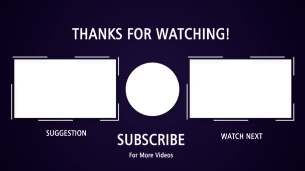 Youtube End Screen End Screen Анимация — стоковое видео